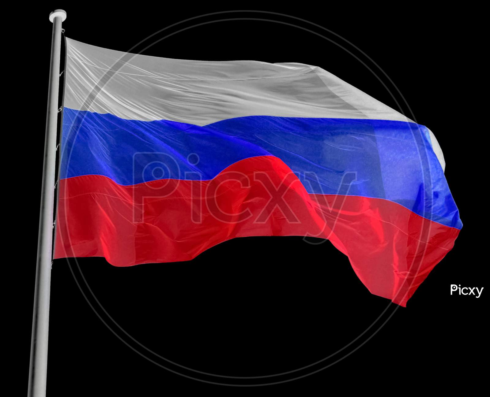 Russian Flag Of Russia Over Black