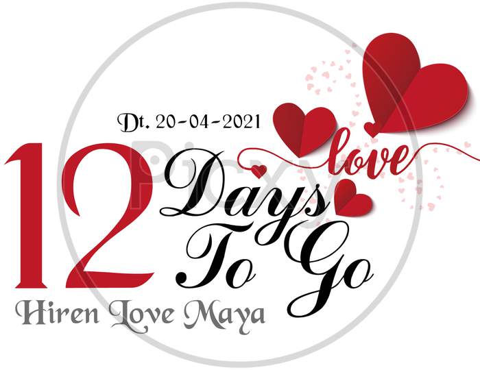 Vector Of Save the date and 12 Days to go