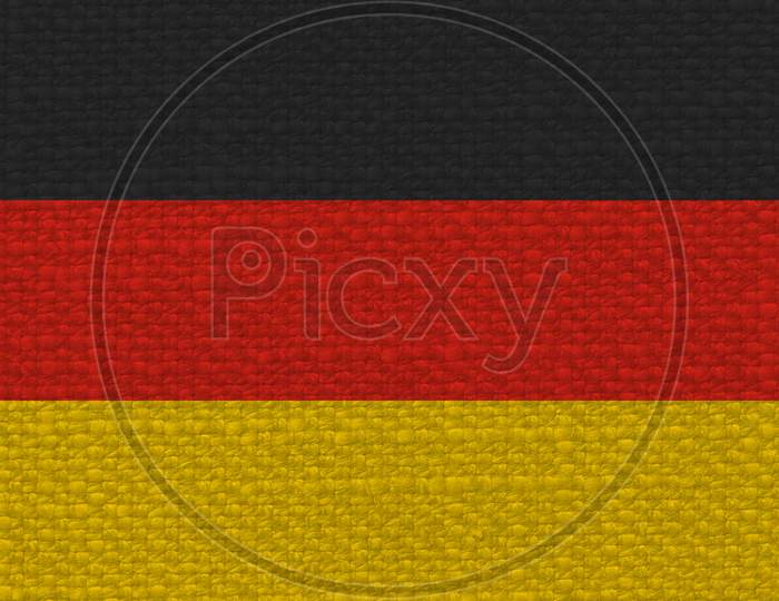 German Flag Of Germany With Fabric Texture