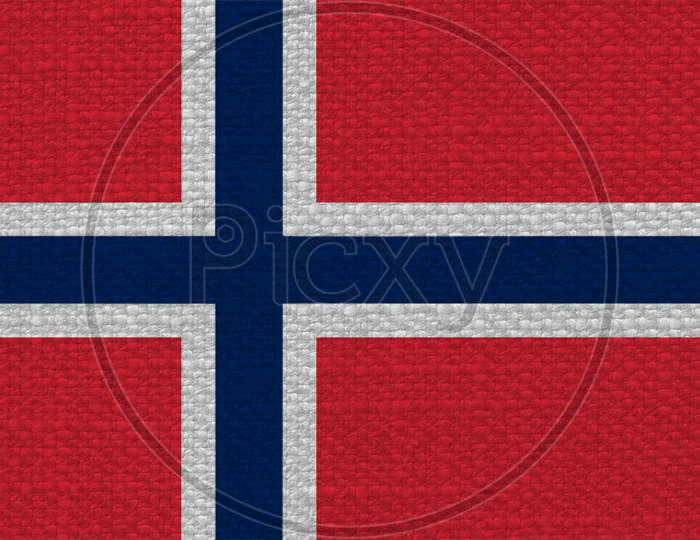 Norwegian Flag Of Norway With Fabric Texture