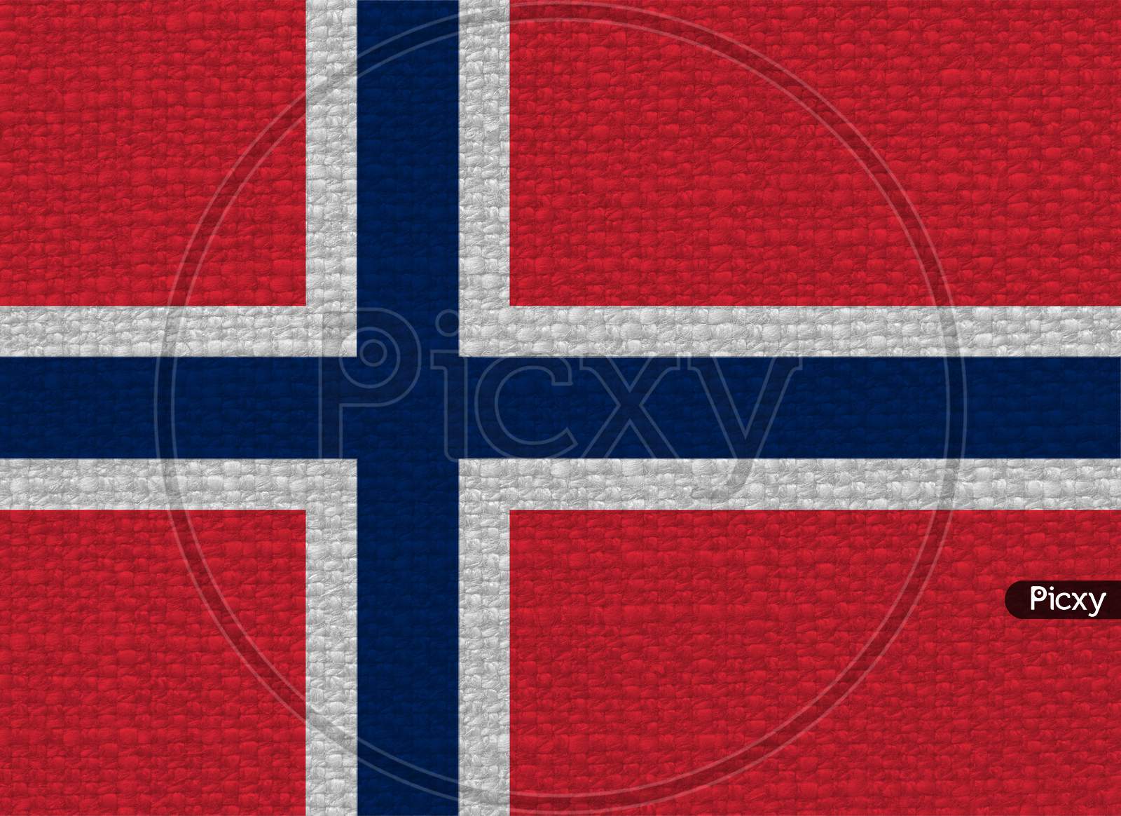 Norwegian Flag Of Norway With Fabric Texture