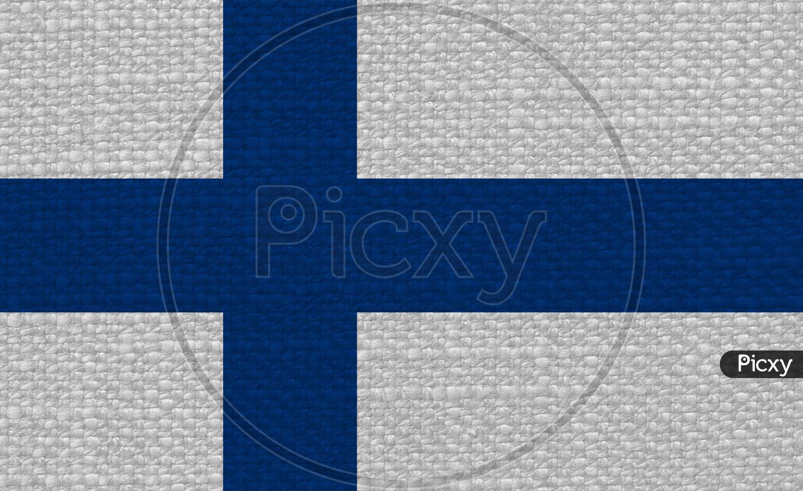 Finnish Flag Of Finland With Fabric Texture