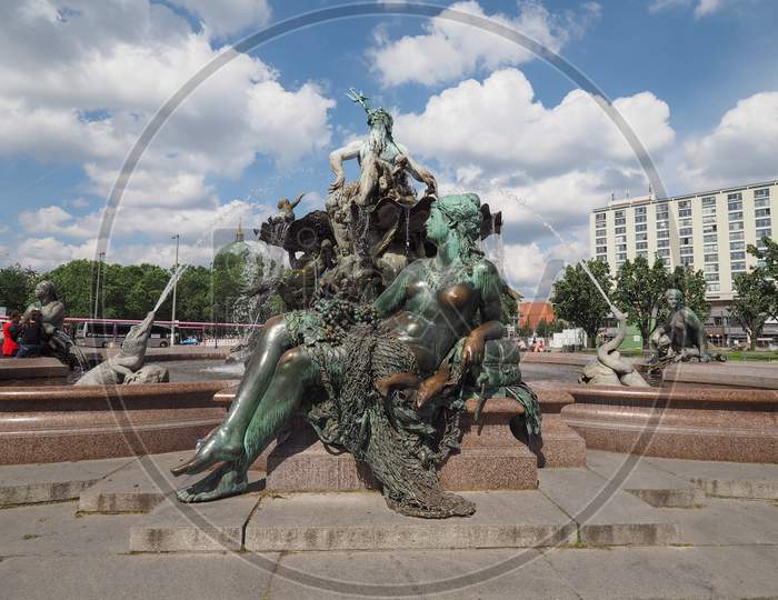 Berlin, Germany - June 03, 2016: The Neptunbrunnen (Neptune Fountain) In Alexanderplatz Was Designed By German Sculptor Reinhold Begas In 1891