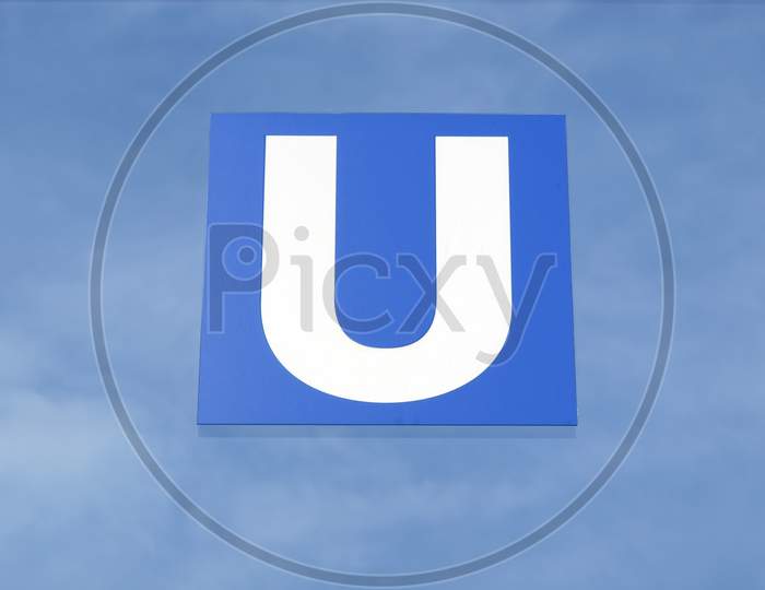 U-Bahn Sign Over Blue Sky