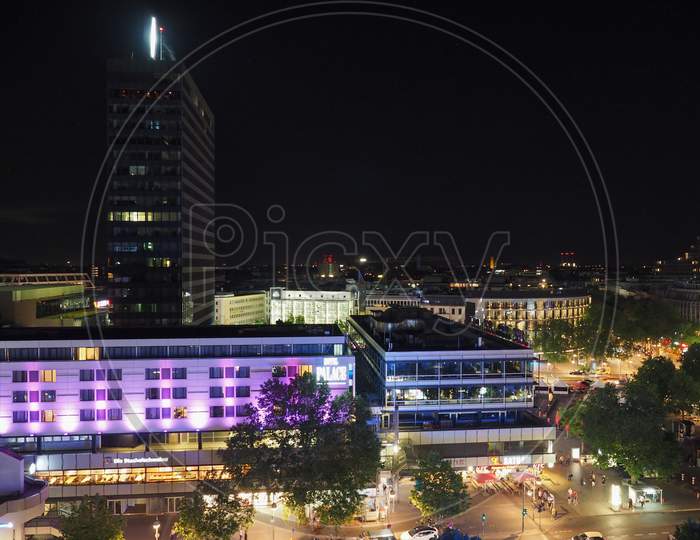 Berlin, Germany - Circa June 2019: Aerial View Of The City Of Berlin At Night