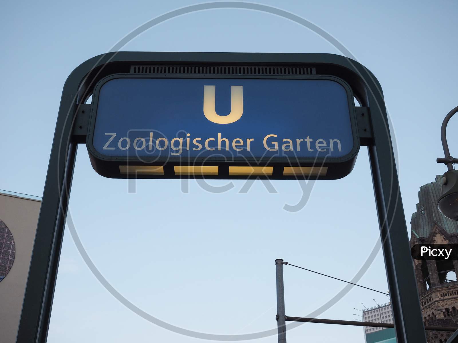 Berlin, Germany - Circa June 2019: U Zoologischer Garten Subway Station Sign