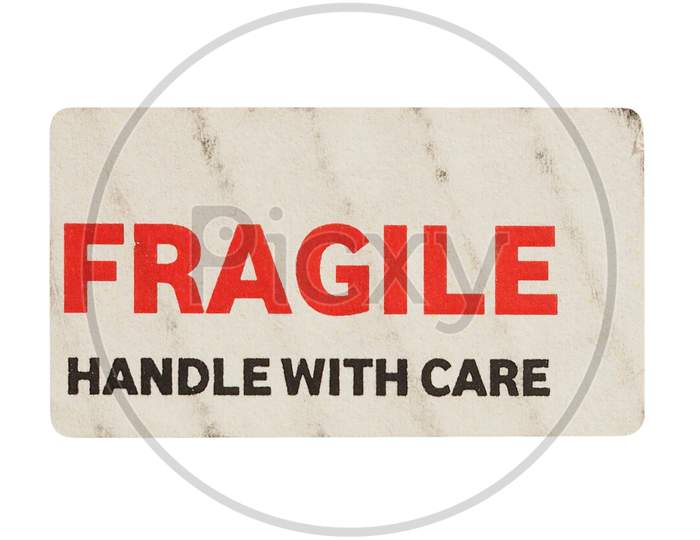 Fragile Sign Isolated Over White
