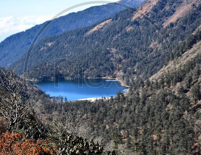 Picturesque View Of Blue Lake