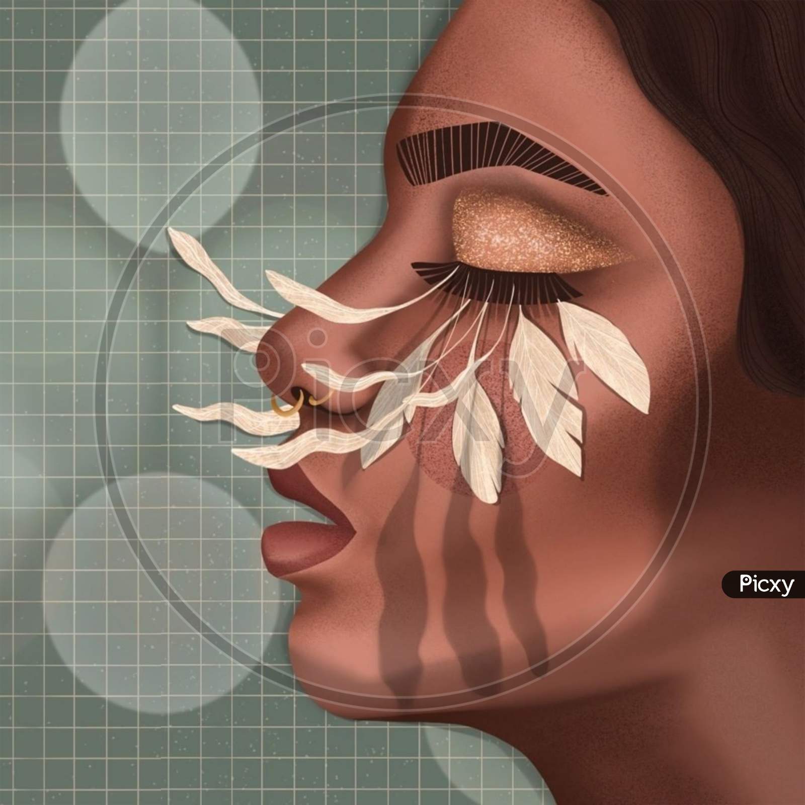 This is the illustration of a woman's eyelash