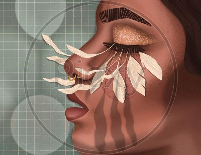 This is the illustration of a woman's eyelash
