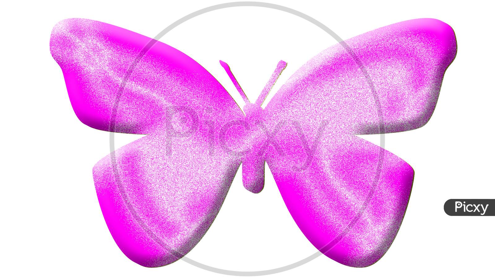 3d type butterfly with white background