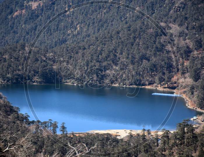 Picturesque View Of Blue Lake