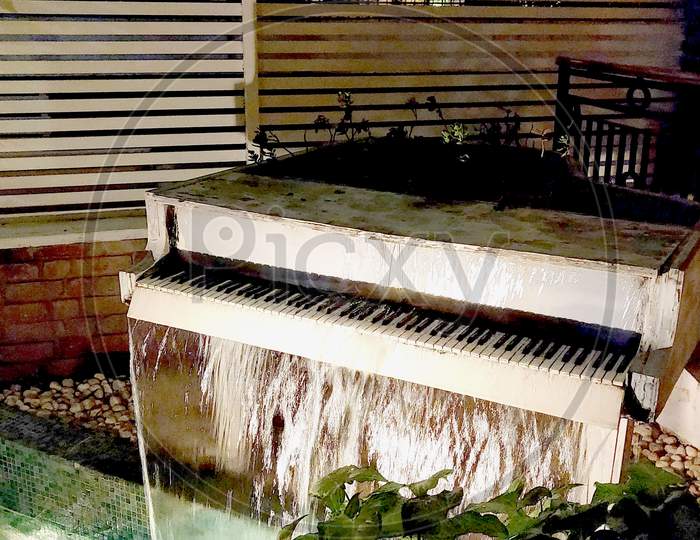 unique piano waterfall