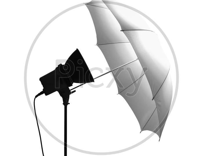Light Umbrella Isolated Over White
