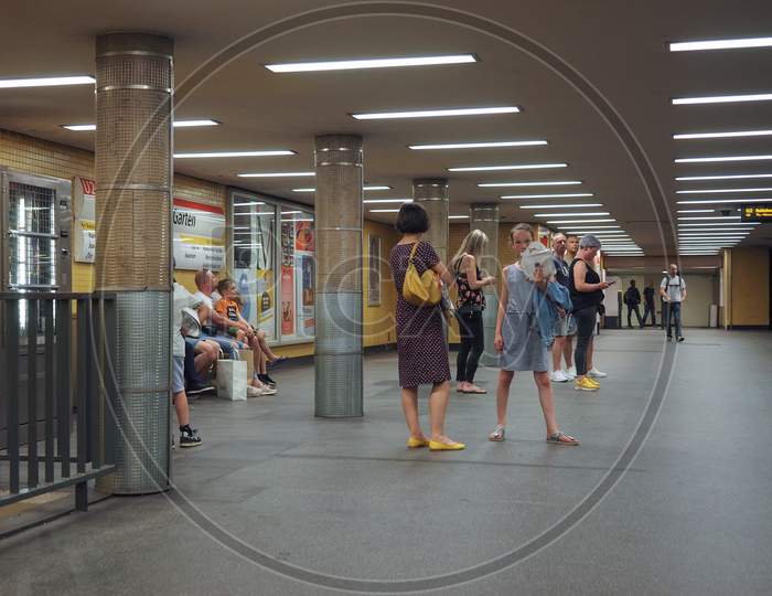 Berlin, Germany - Circa June 2019: U Zoologischer Garten Subway Station