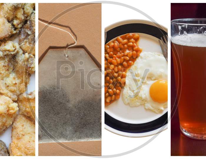Vegetarian English Breakfast Collage