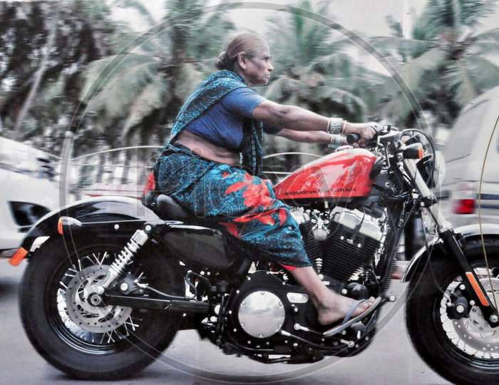 crazy rider in a saree