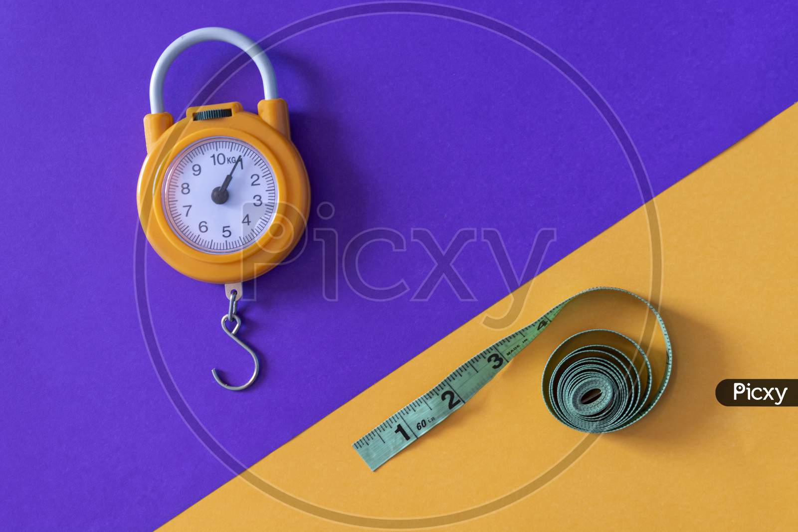 Bathroom floor weight scale and measuring tape Vector Image