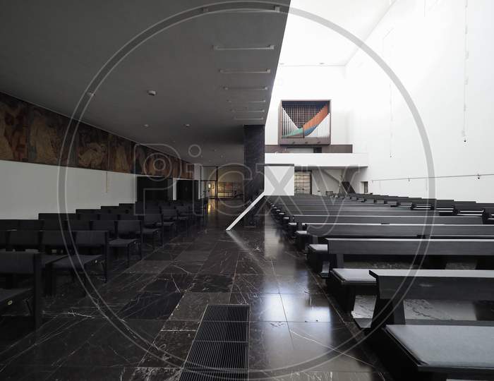 Aachen, Germany - Circa August 2019: Fronleichnamskirche (Meaning Corpus Christi Church) Designed By Rudolf Schwarz