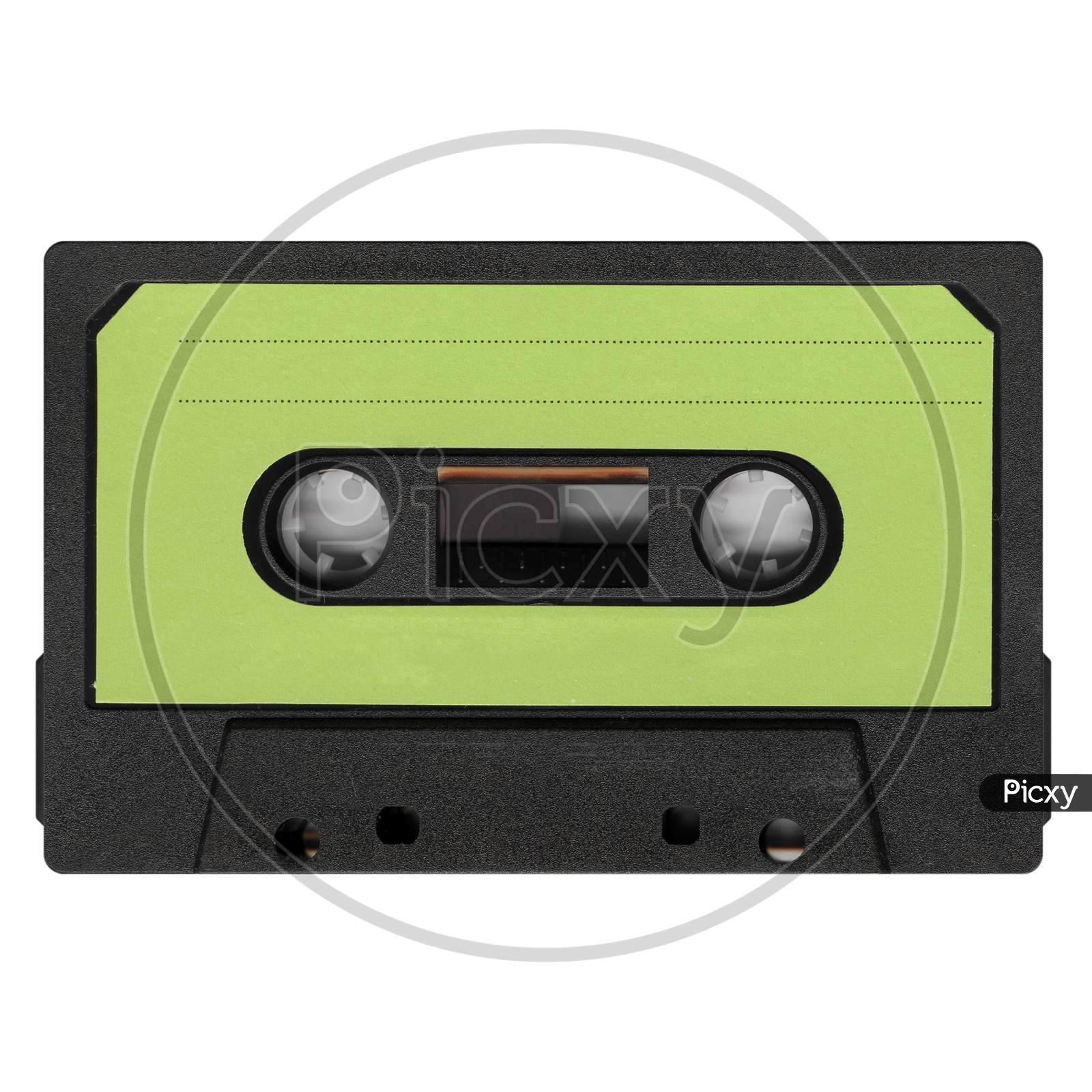 Magnetic Tape Cassette With Green Label