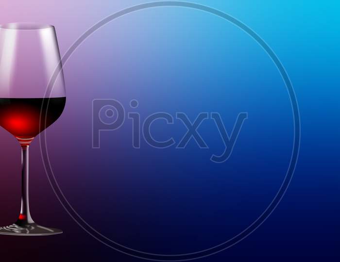 Red wine glasses isolated on black background.