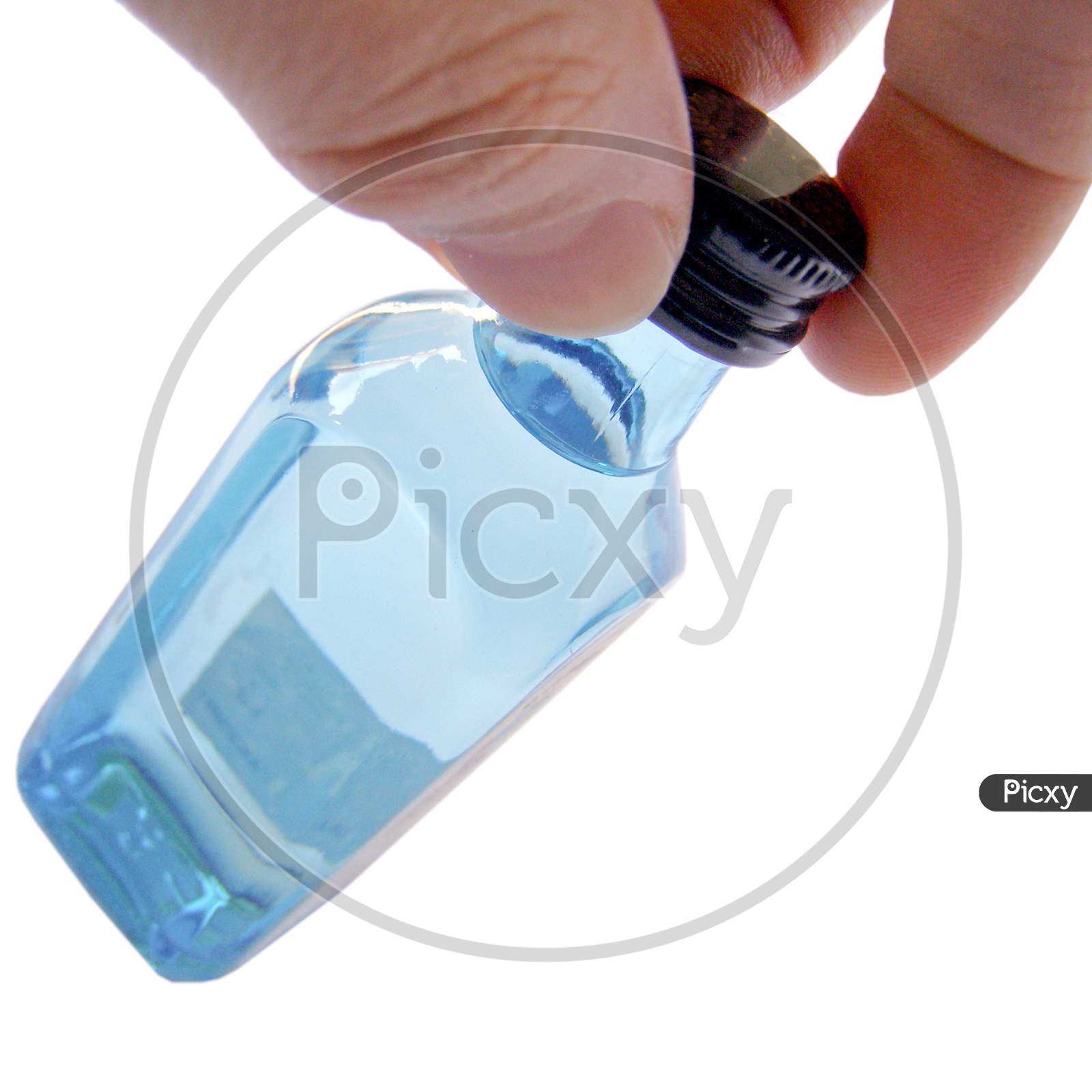 Alcohol Bottle Isolated Over White
