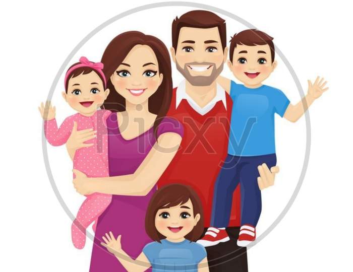 Big family portrait vector image