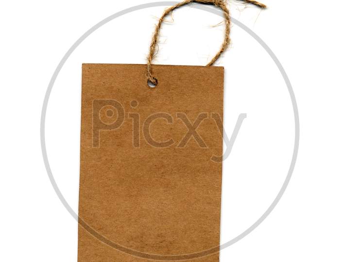 Brown Paper Tag Label Isolated Over White