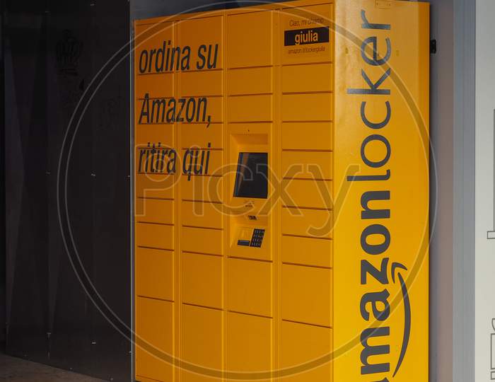 Verona, Italy - Circa March 2019: Amazon Locker