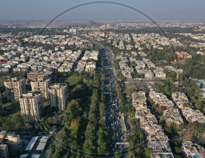 New Delhi Arial Drone View, India