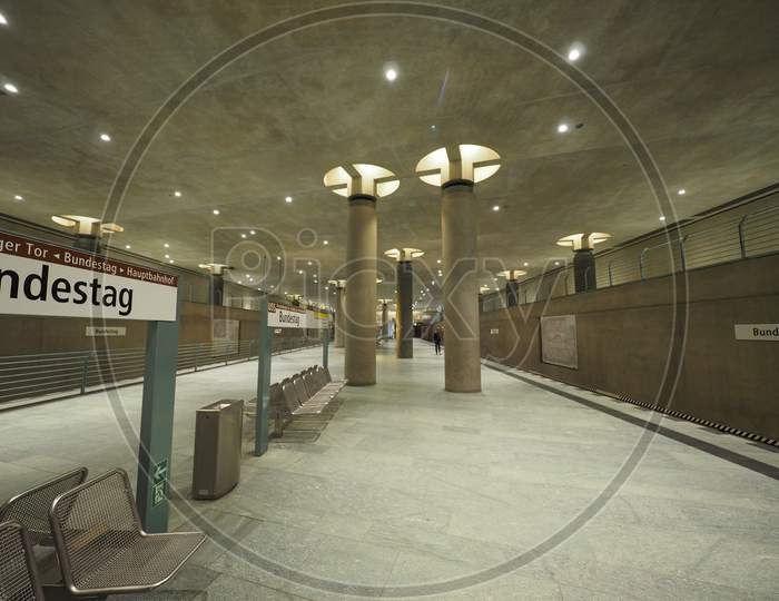 Bundestag Subway Station In Berlin