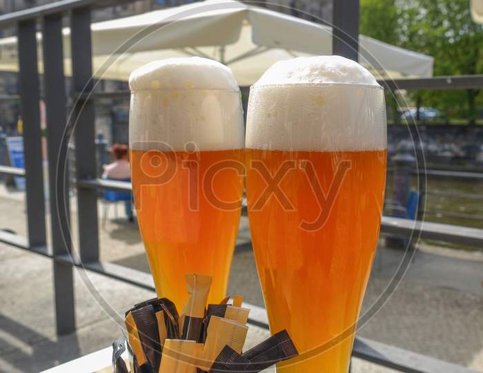 Glasses Of Weiss Beer