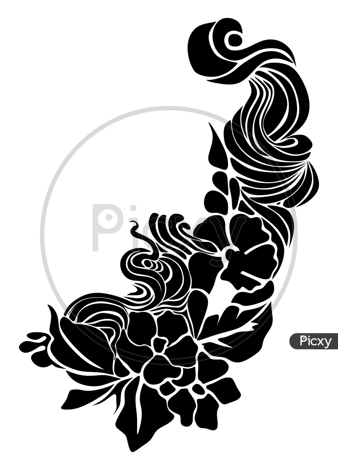 Vintage Baroque Victorian Frame Border Corner Monogram Floral Ornament Leaf  Scroll Engraved Retro Flower Pattern Decorative Design Tattoo Black And  White Filigree Calligraphic Vector Heraldic Shield Royalty Free SVG  Cliparts Vectors And