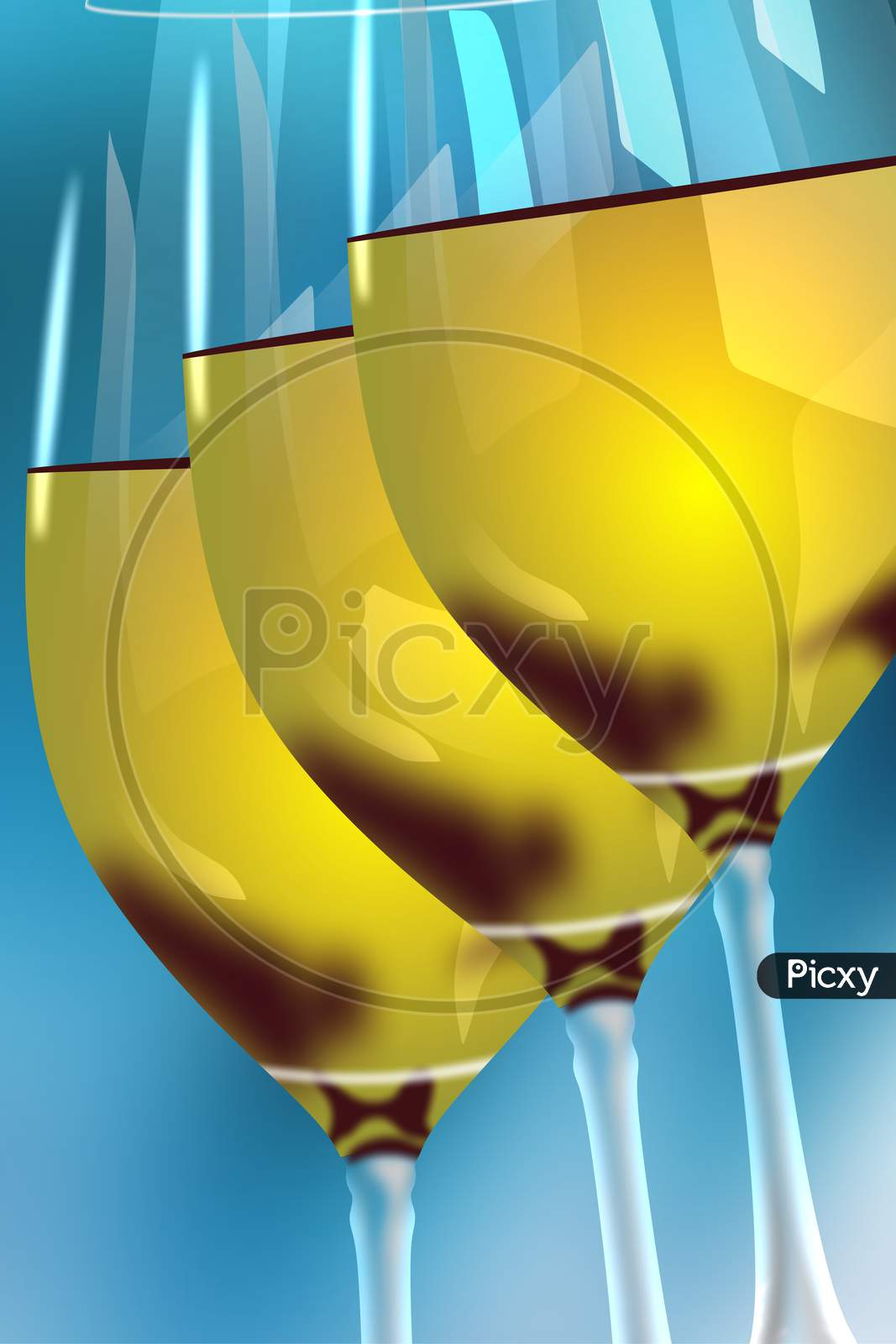 Yellow wine glass
