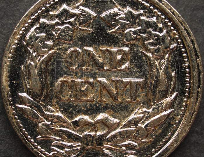 One Cent Coin Isolated