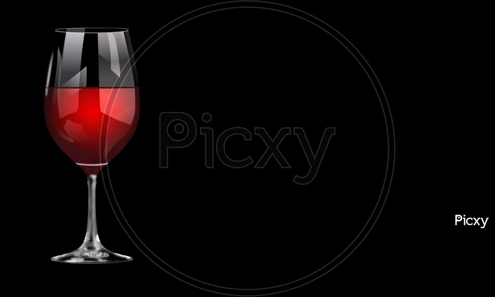 Image of Red wine glasses isolated on black 