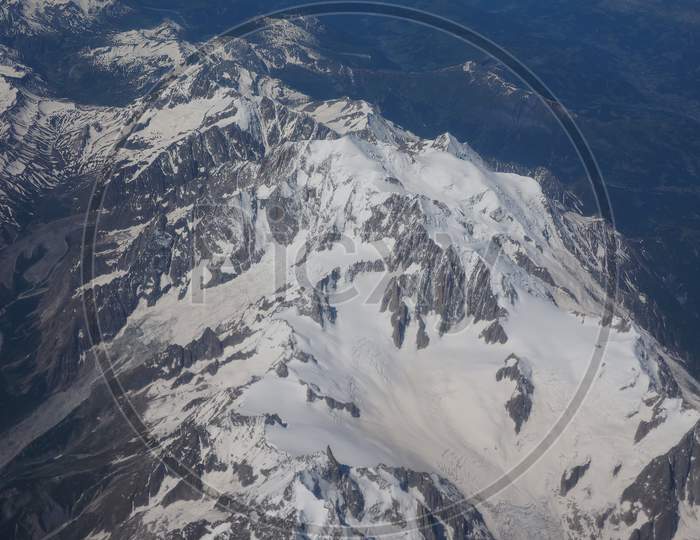 Aerial View Of Alps Mountain