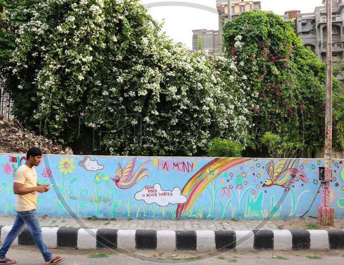 Street Art (Wall Art) at New Delhi, India Graffiti