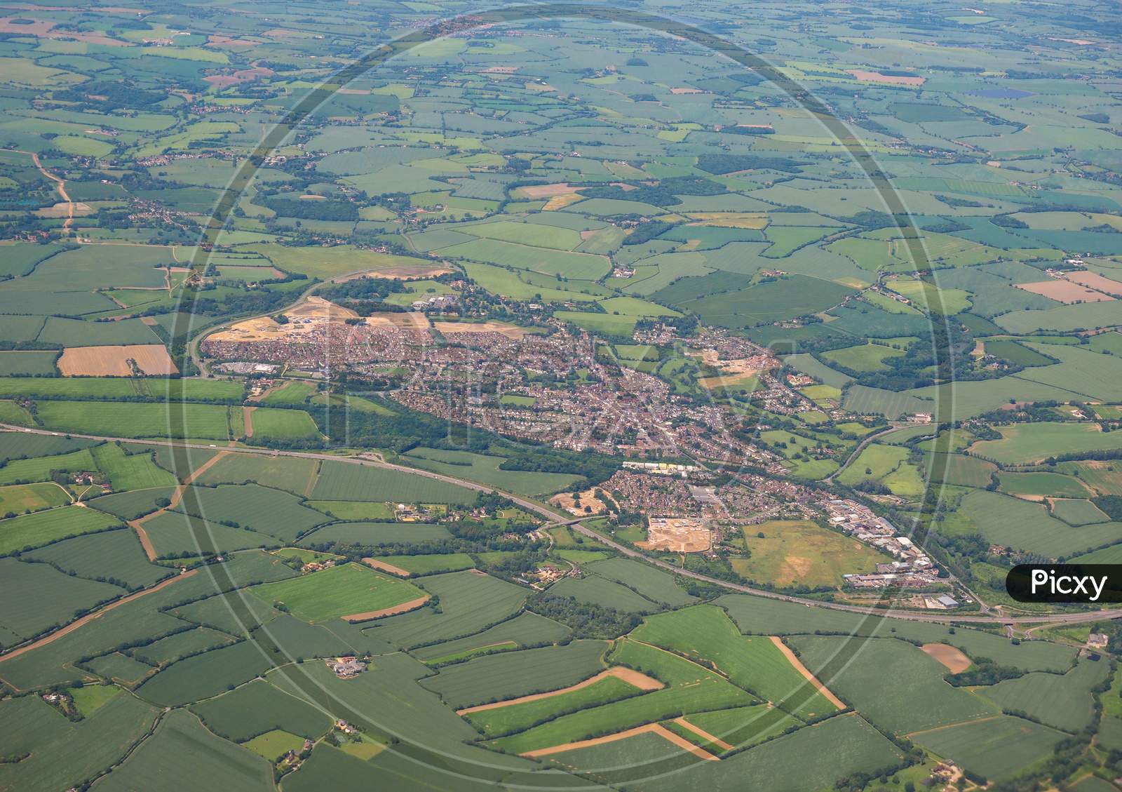 Aerial View Of Dunmow, Uk