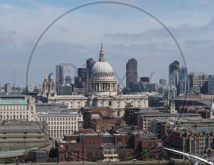 London, Uk - Circa June 2018: View Of The City Of London And Saint Paul Cathedral