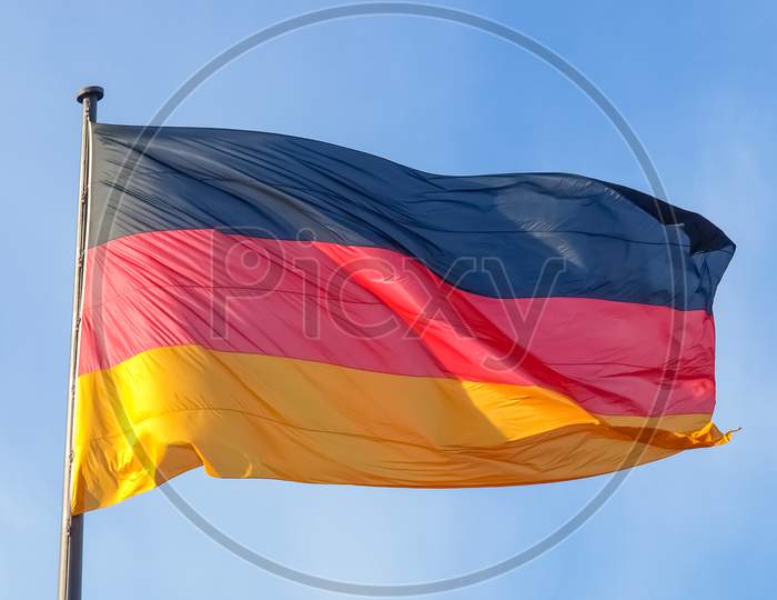 Germany Flag Over Blue Sky