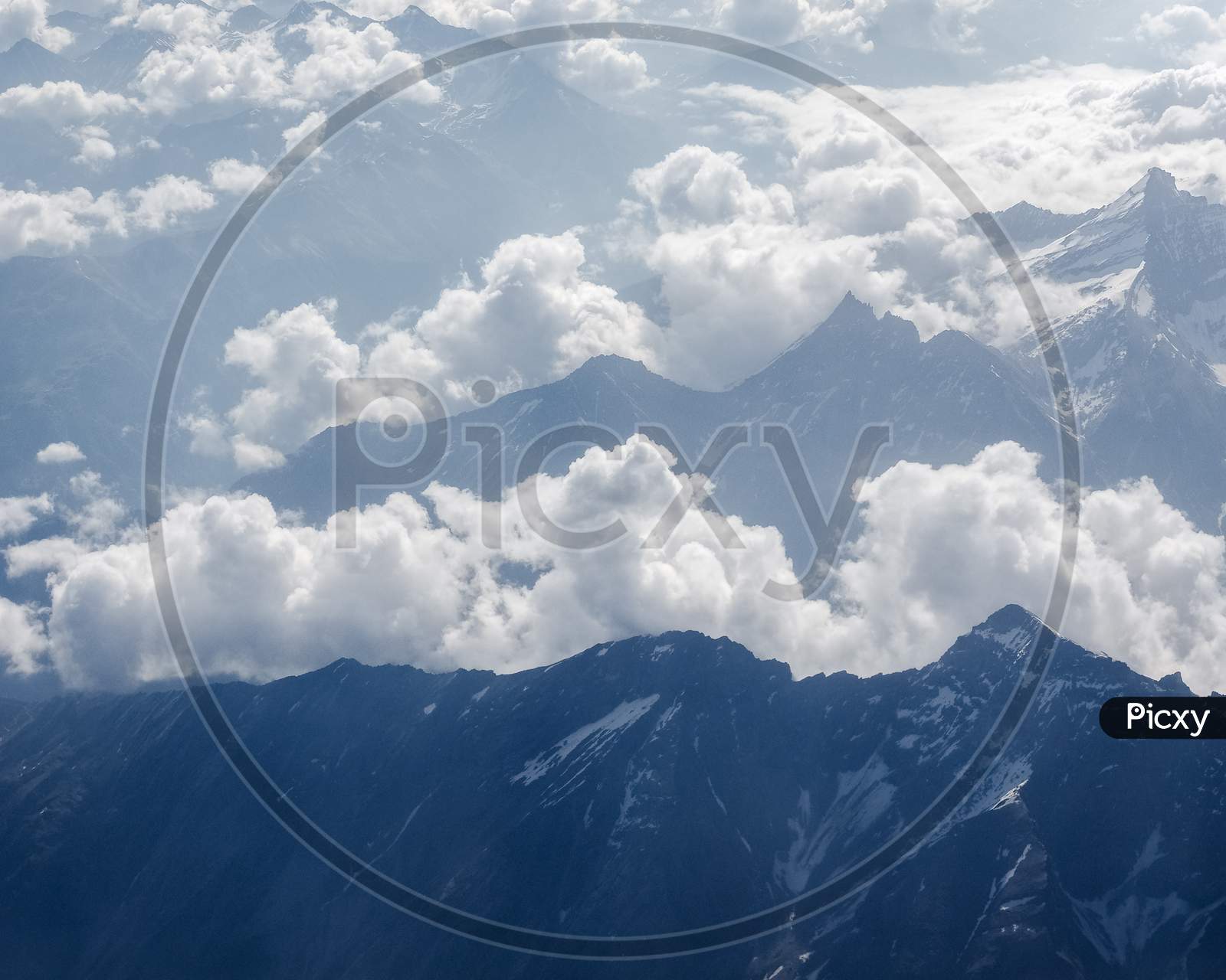 Aerial View Of The Alps Mountains