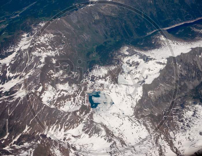 Aerial View Of Swiss Alps