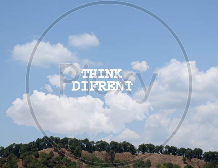 Think Different ,In The Mental Health Awareness Concept On The Cloud Sky Background.