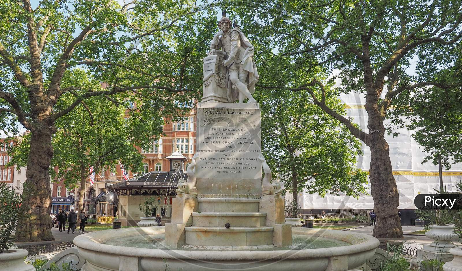 London, Uk - Circa June 2015: Monument To William Shakespeare In Leicester Square Built In Year 1874
