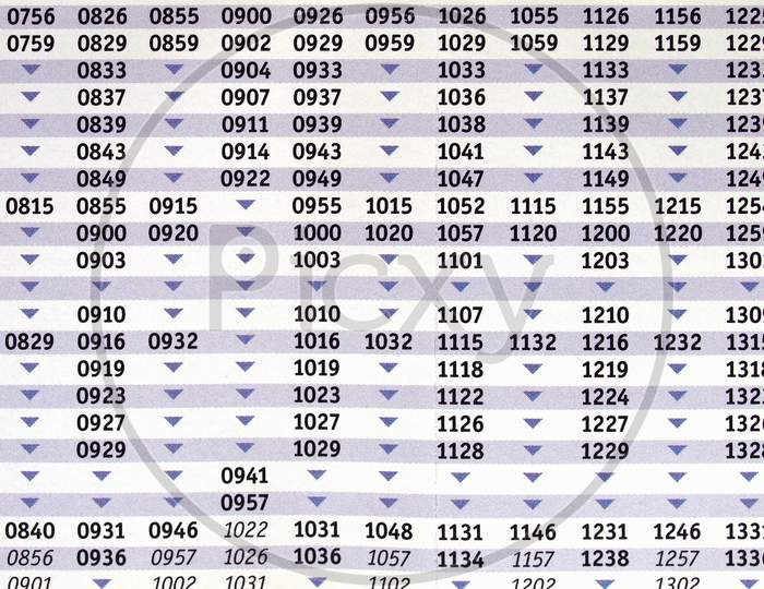 Arrivals And Departures Timetable