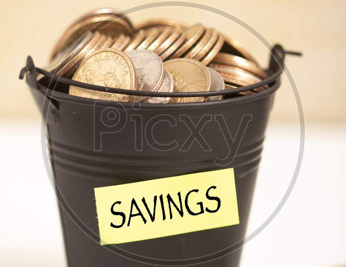Saving Coins In Bucket