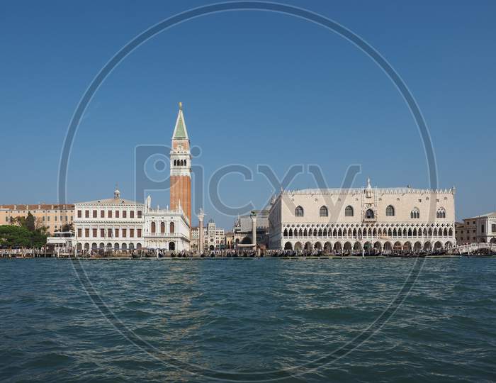 St Mark Square Seen Fron St Mark Basin In Venice