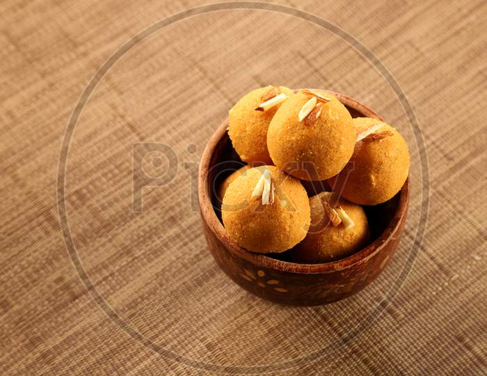 Traditional Indian Sweet / Dessert - Round Balls Made Of Gram Flour
