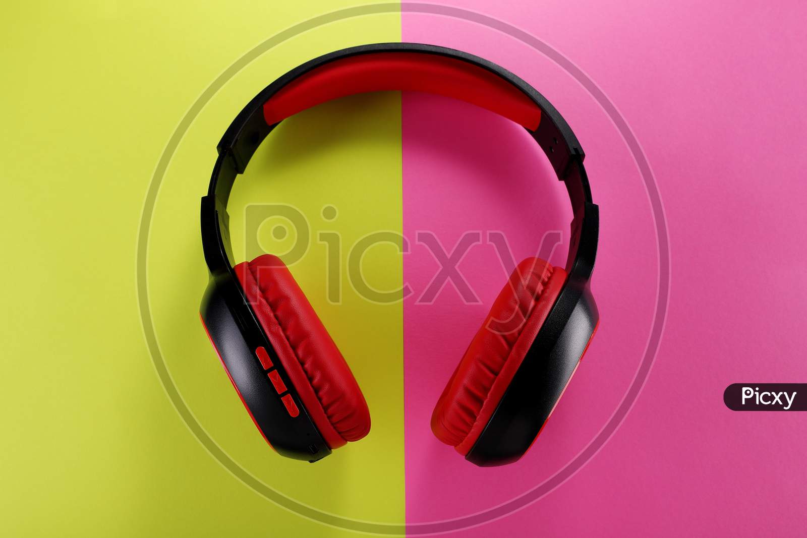 Wireless Headphones Gadget On Colorful Background